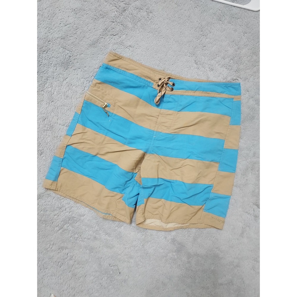 Patagonia Board Shorts Mens 32 Striped Minamalist Wavefarer Drawstring Surfer
